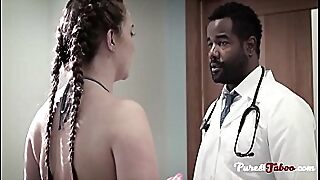 Rectal checkup bi-racial fake
